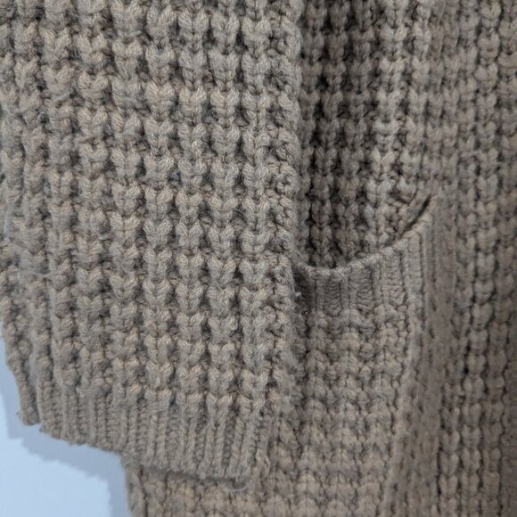 Bluenotes Chunky Knit Open Long Cardigan Beige Size XL - Picture 3 of 7